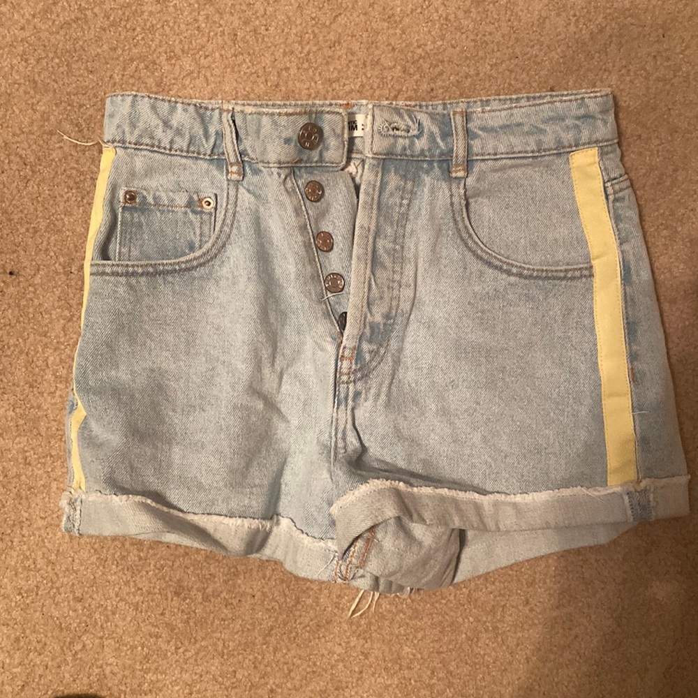 High rise jean shorts.